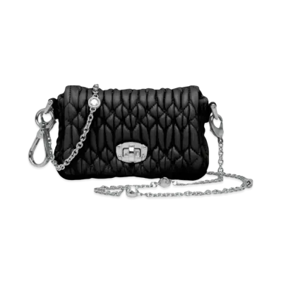 MIU MIU Miu Crystal Cross Chanpa Leather Mini Bag "Black"