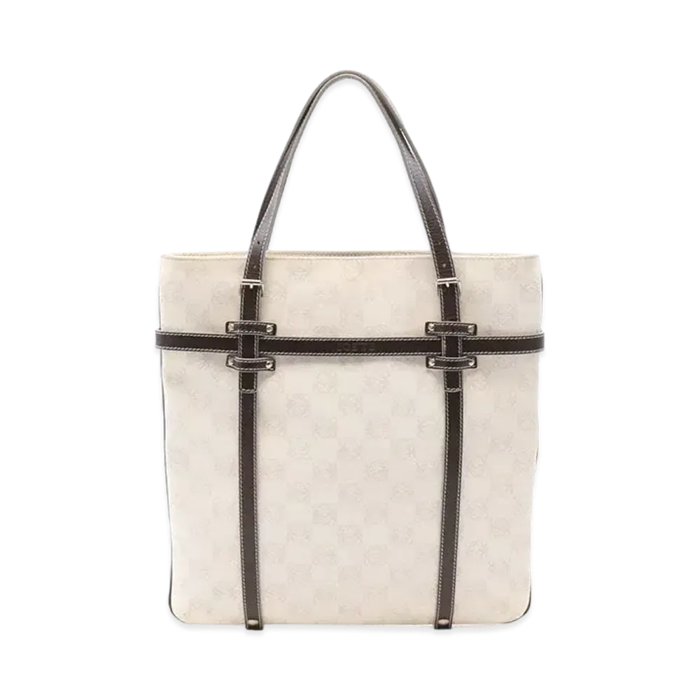 LOEWE Repeat Anagram PVC Tote Bag "White"