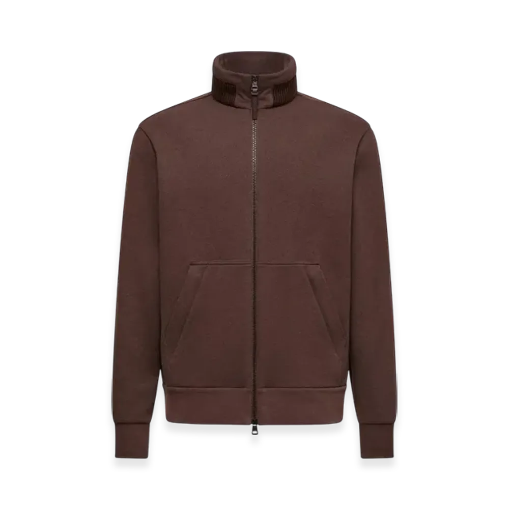 MONCLER Cotton & Cashmere Zip-Up Sweatshirt "Taupe"