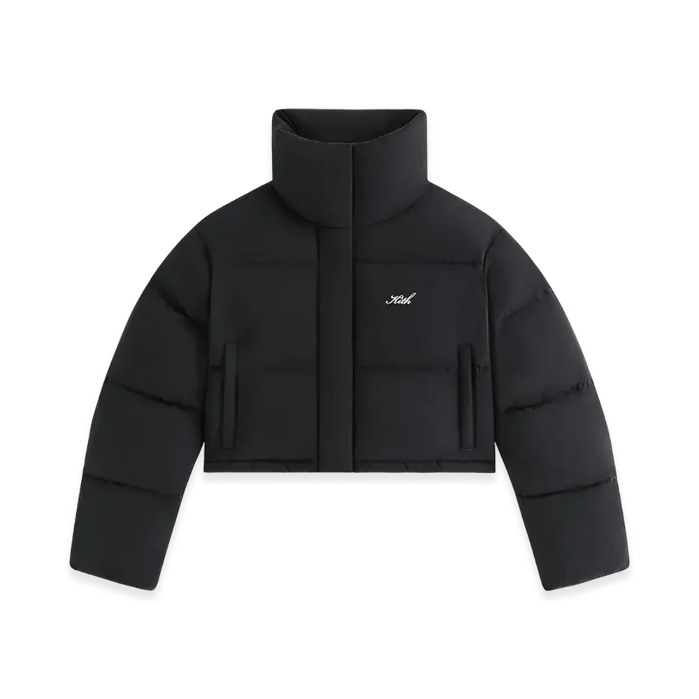 Kith Women Shae Cropped Denim Puffer "Washed Black"