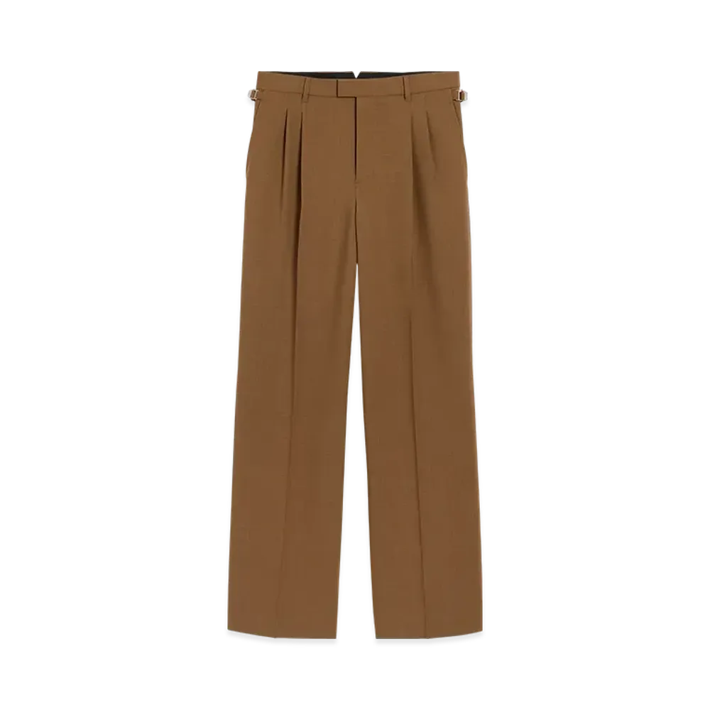 AMI PARIS Wool Tab Wide Pants "Hazelnut"