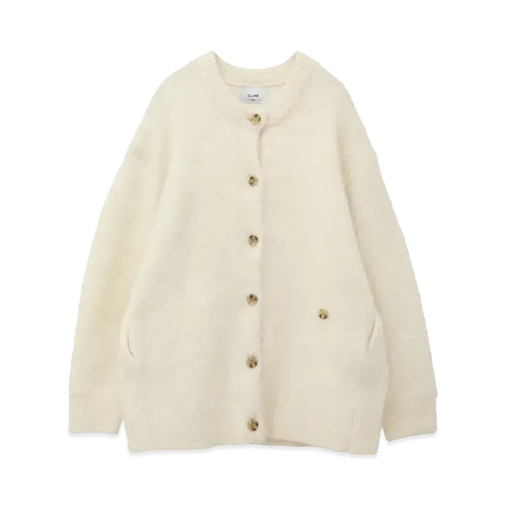 CLANE x Suzu Hirose Mohair Loose Knit Cardigan "White"