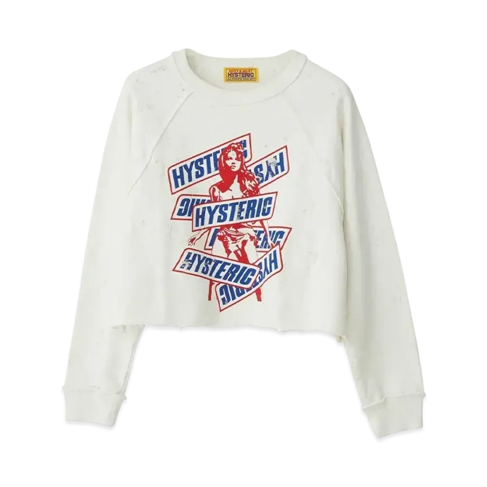 HYSTERIC GLAMOUR It's So Hysteric Short Length Sweatshirt "White"