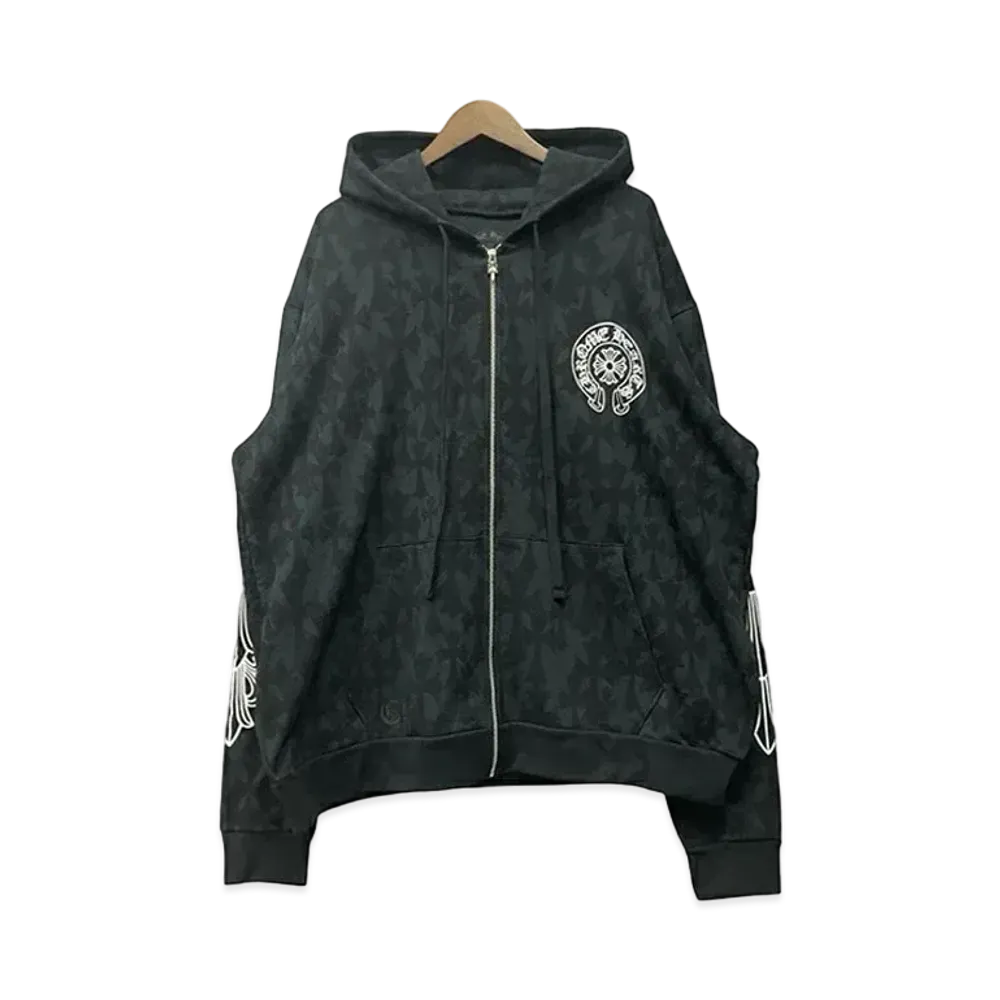 Chrome Hearts Graveyard Cemetery Cross Zip Up Hoodie "Black"