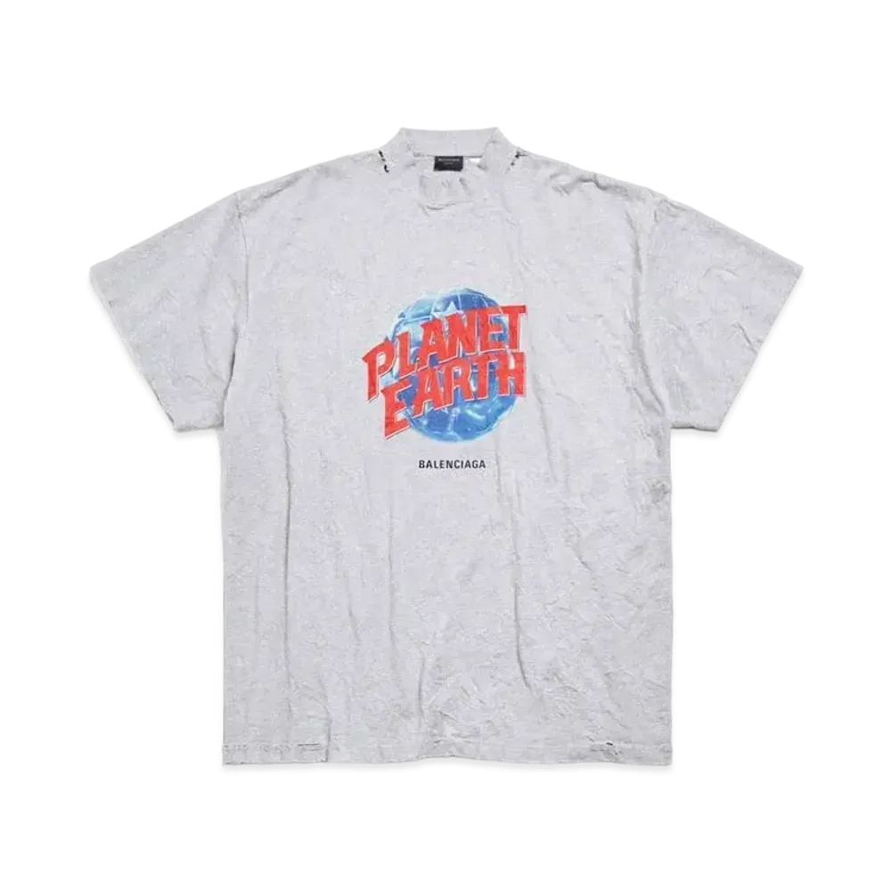 BALENCIAGA Planet Earth T-Shirt Oversized "Gray"