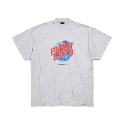 BALENCIAGA Planet Earth T-Shirt Oversized "Gray"