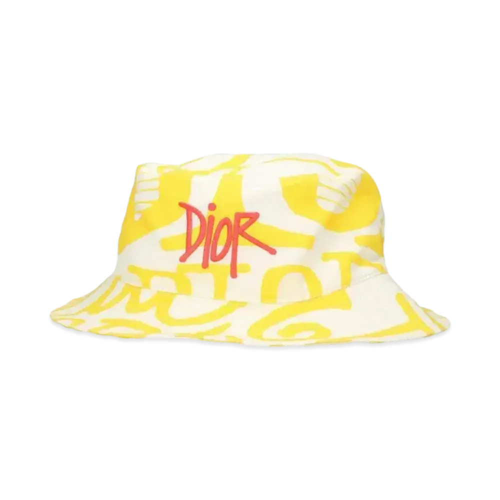 Dior x Shawn Stussy Bucket Hat "Yellow/White"