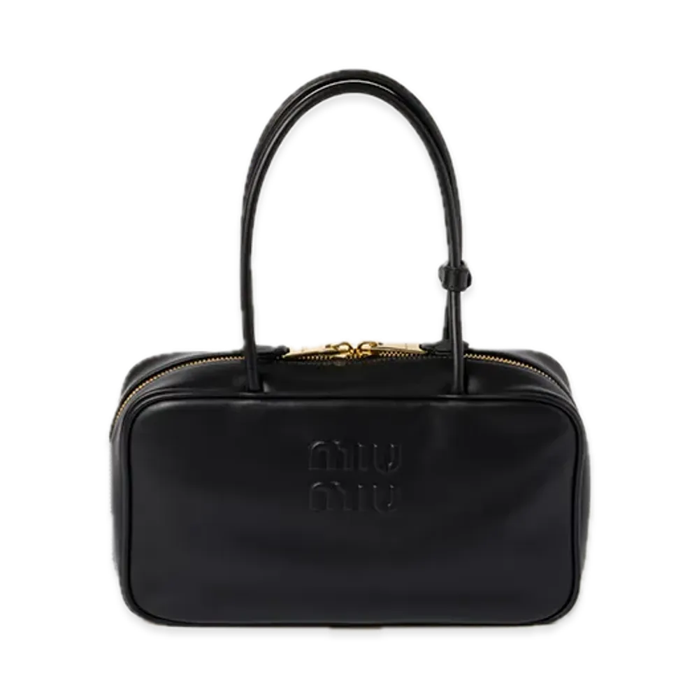 MIU MIU Leather Top Handle Bag "Black"