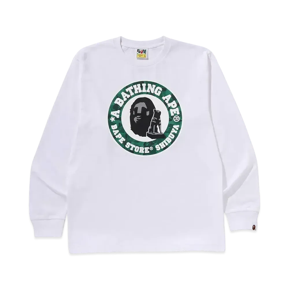 A BATHING APE Shibuya Long Sleeve Tee "White"