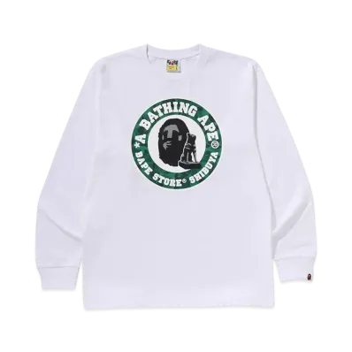 A BATHING APE Shibuya Long Sleeve Tee "White"