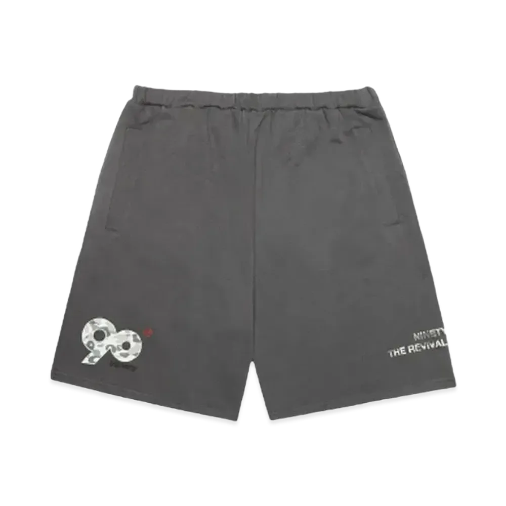 9090 Logo Sweat Half Pants(Camo) "Charcoal Black"