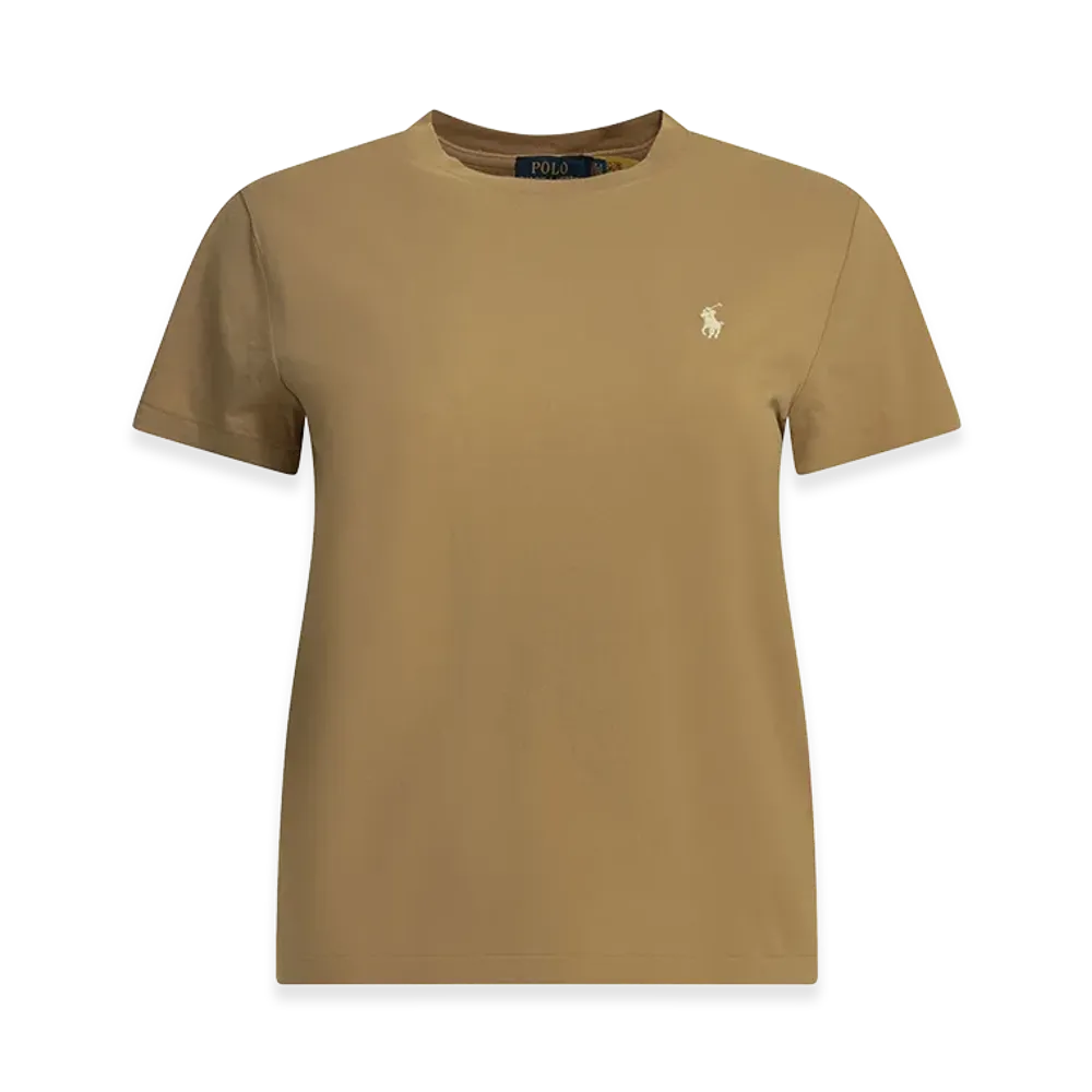 Polo Ralph Lauren Women's Crew-Neck T-Shirt With Logo "Beige"