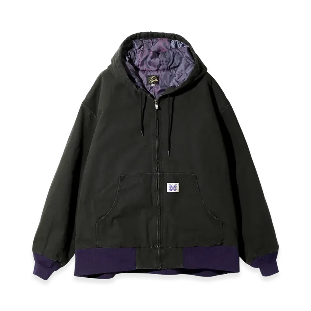 NEEDLES Zipped Work Hoody 11oz Cotton Oxford "Black"