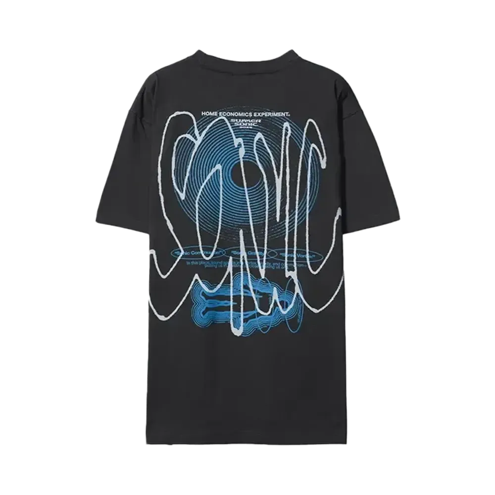 SUMMER SONIC x SNKRDUNK \ HOME ECONOMICS EXPERIMENT Collaboration T-Shirt "SMOKE BLACK"