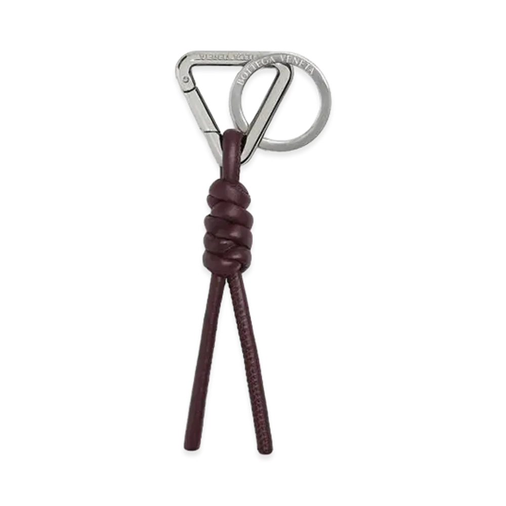 Bottega Veneta Triangle Keyring "Dark Barolo"