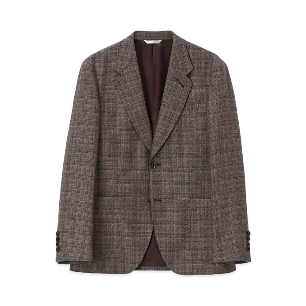 Paul Smith Silk Wool Check Jacket "Brown"
