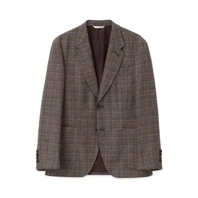 Paul Smith Silk Wool Check Jacket "Brown"