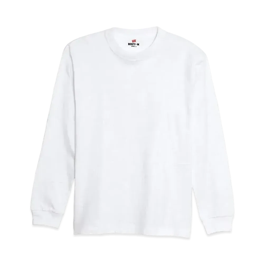 Hanes 2P BEEFY Long Sleeve T-shirt "White"