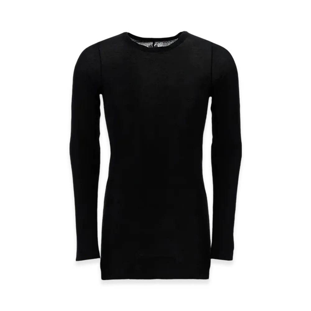 Rick Owens Porterville Rib L/S T-Shirt in Mini Rib Jersey "Black"