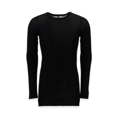 Rick Owens Porterville Rib L/S T-Shirt in Mini Rib Jersey "Black"