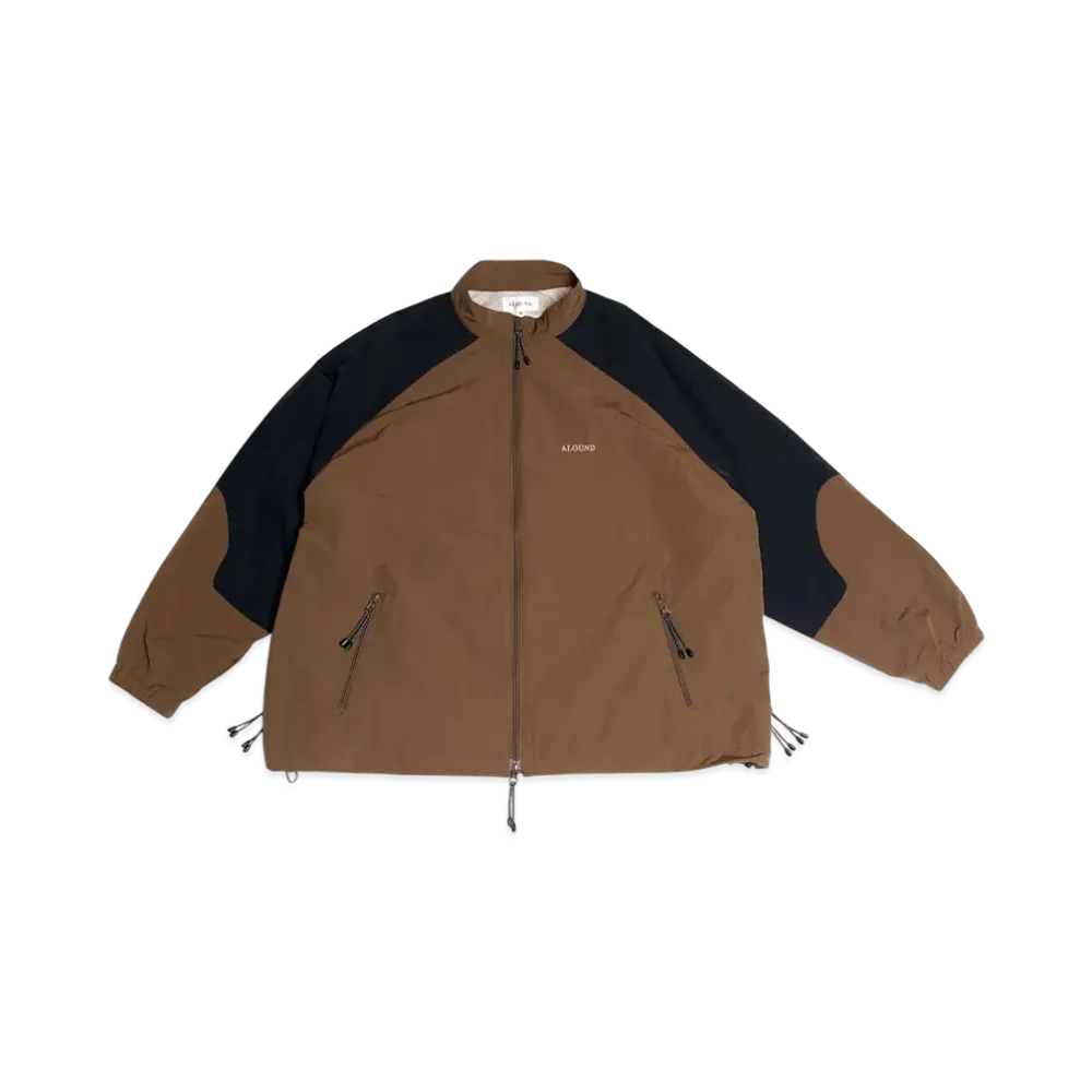 ALOUND Wide Nylon Track Jacket "Brown/Black"