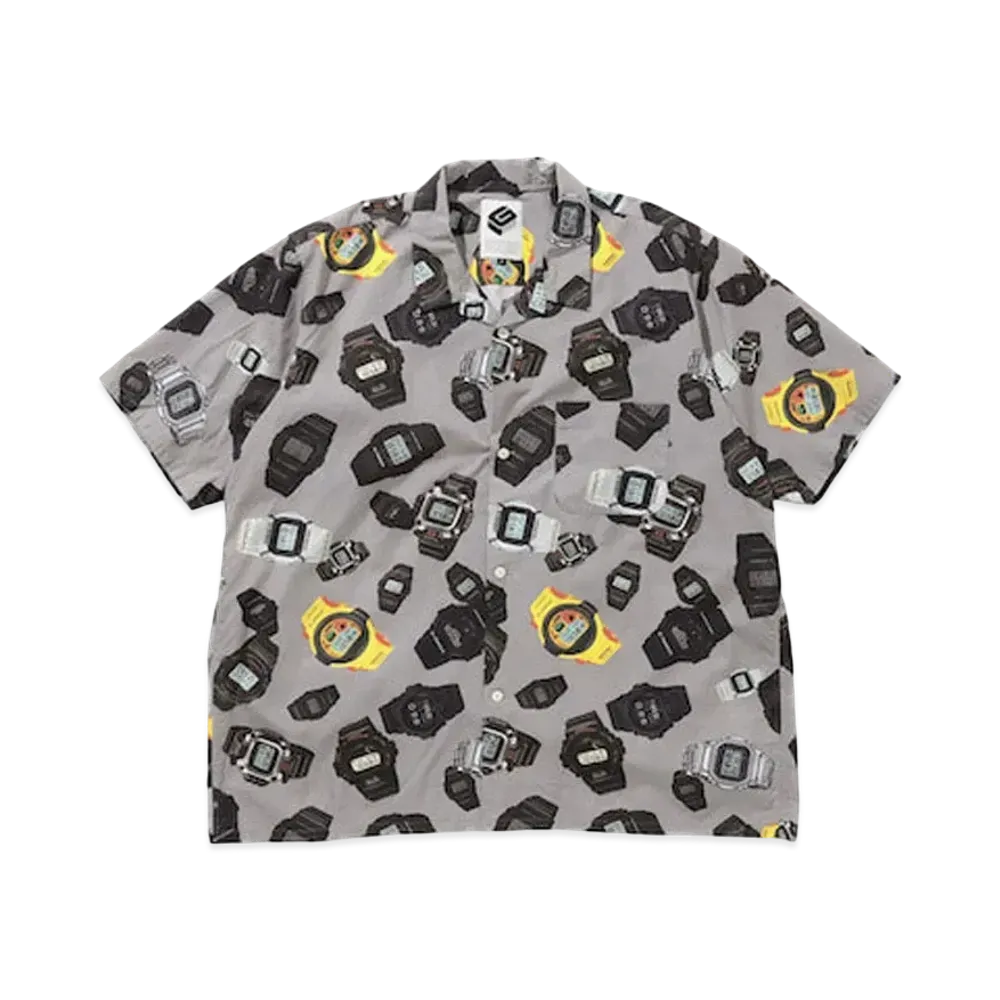 Casio G-Shock Product Outcourse Collection G-Pattern Print Open Collar Shirt "Grey"