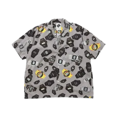 Casio G-Shock Product Outcourse Collection G-Pattern Print Open Collar Shirt "Grey"