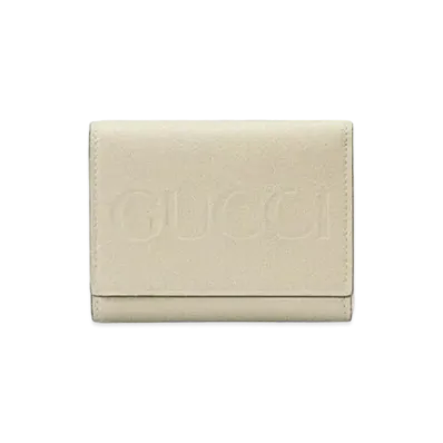 GUCCI Trifold Wallet With Gucci Logo Japan Exclusive "Cream"
