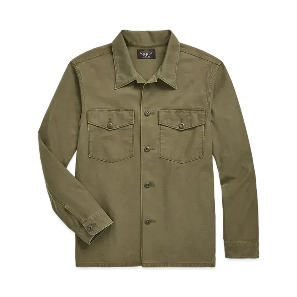 RRL Ralph Lauren Reverse Satine Over Shirt "Green"