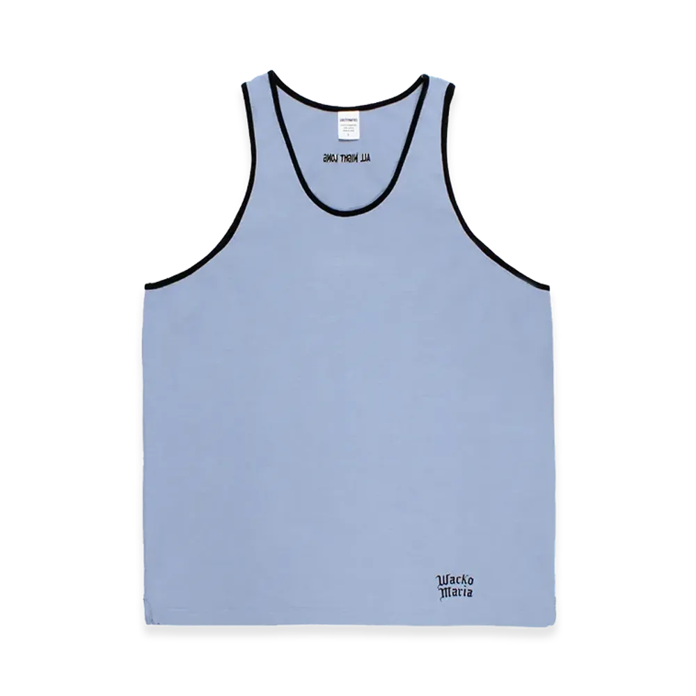 WACKO MARIA Washed Heavy Weight Ringer Tank Top "Purple"