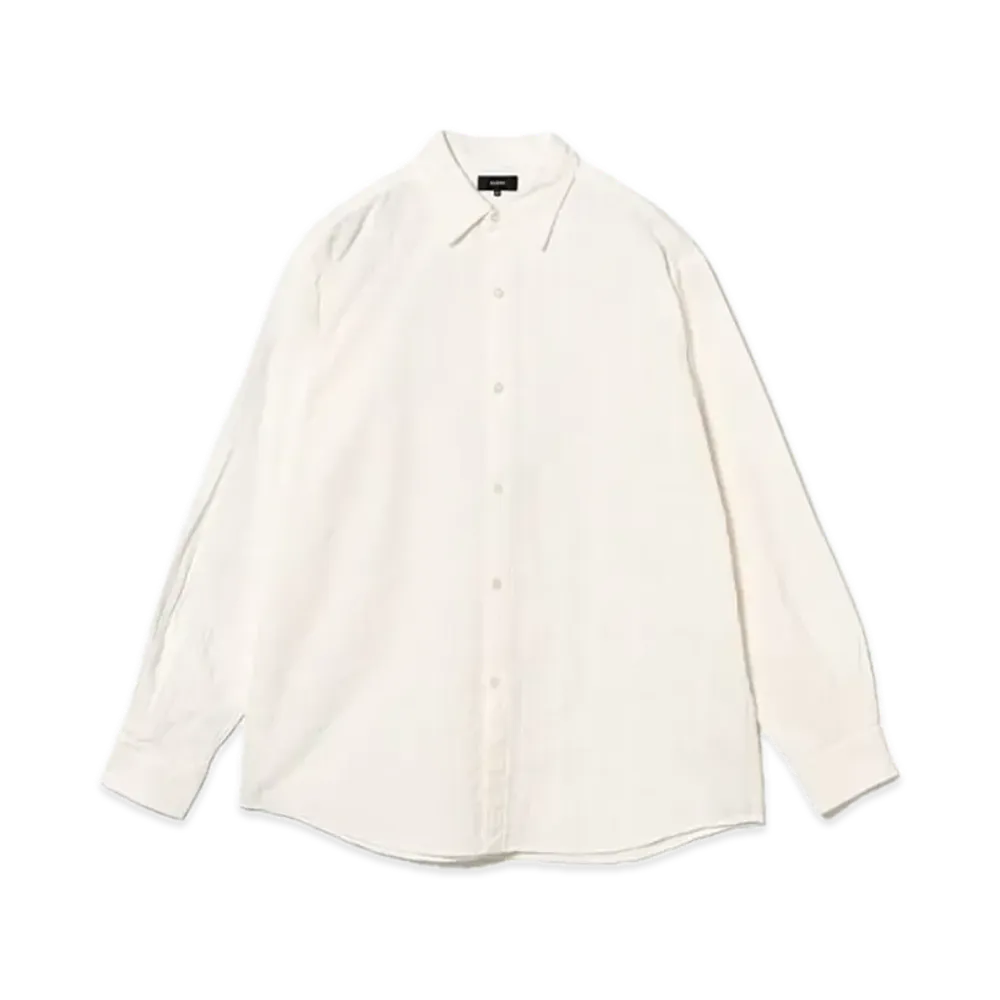 BEAMS Relaxed Fit Crazy Dobby Shirt "White"