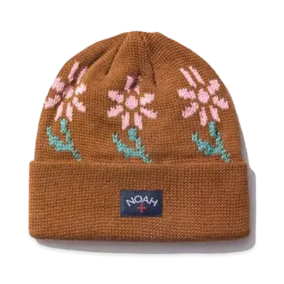 Noah FLORAL JAQUARD BEANIE "Brown"