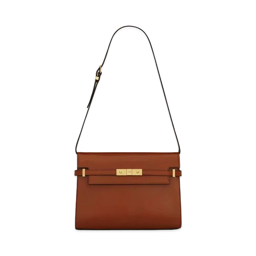 Saint Laurent Manhattan Shoulder Bag In Box Saint Laurent Leather "Brick/Dark Ebene"
