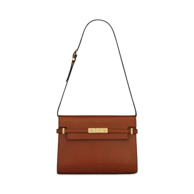 Saint Laurent Manhattan Shoulder Bag In Box Saint Laurent Leather "Brick/Dark Ebene"