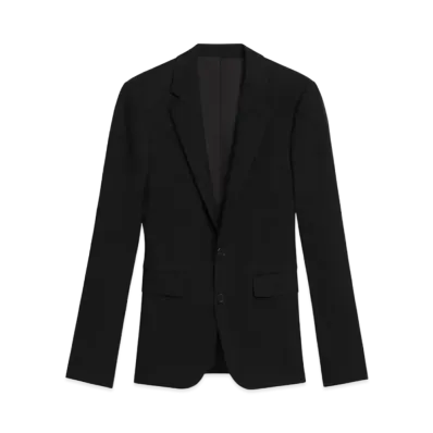 CELINE Cropped Jacket / Wool Gabardine "Black"