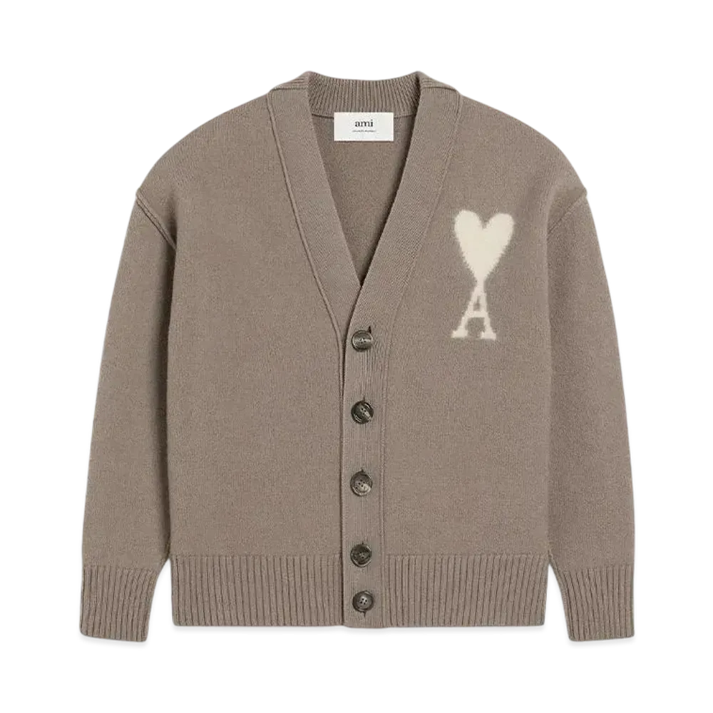 AMI PARIS Amidoucourt Cardigan "Cendre/Ecru"