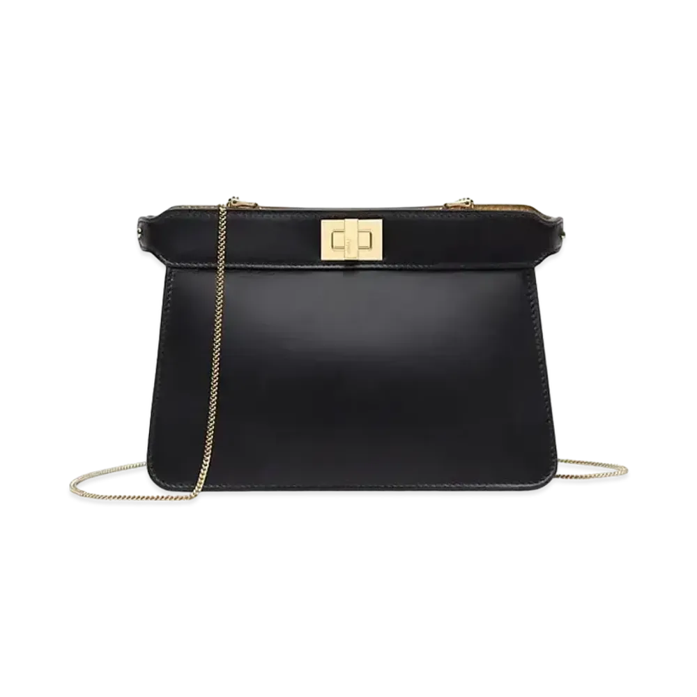 FENDI Peekaboo Iseeu Clutch Nappa Leather Bag "Black"