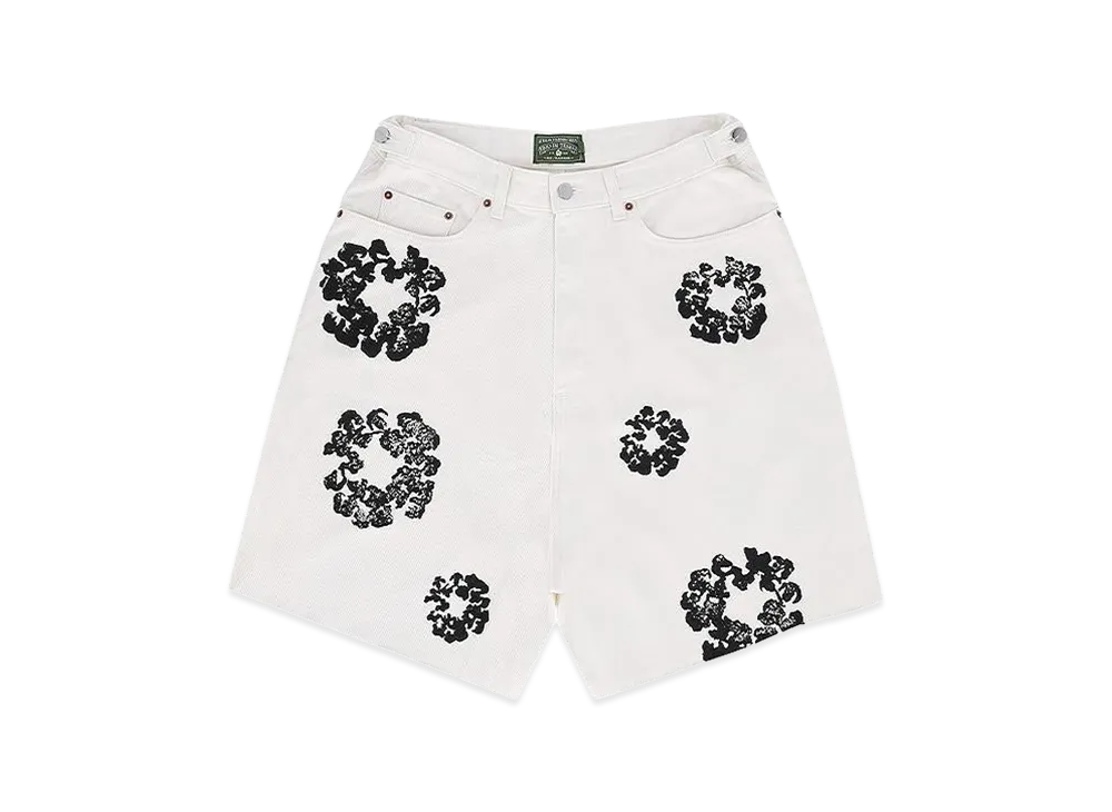 DENIM TEARS Cotton Wreath Denim Shorts "White"
