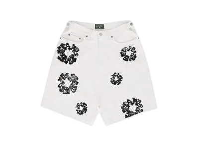 DENIM TEARS Cotton Wreath Denim Shorts "White"