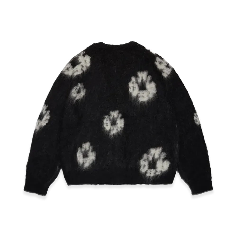 DENIM TEARS Cotton Wreath Mohair Cardigan "Black"
