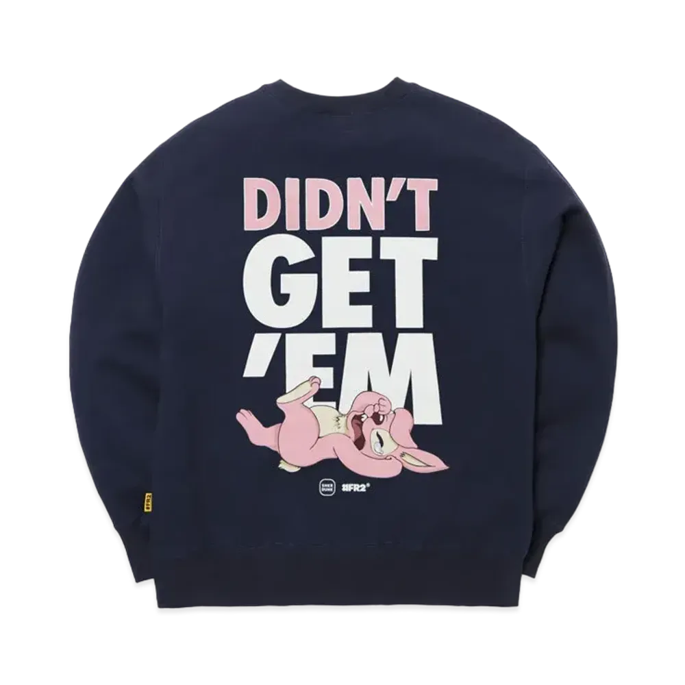 SNKRDUNK collaboration with #FR2 DIDN'T GET'EM Crew Sweat "Navy"