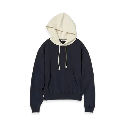 AURALEE Women's Smooth Soft BD Sweat P/O Parka "Dark Navy/Smoky White"