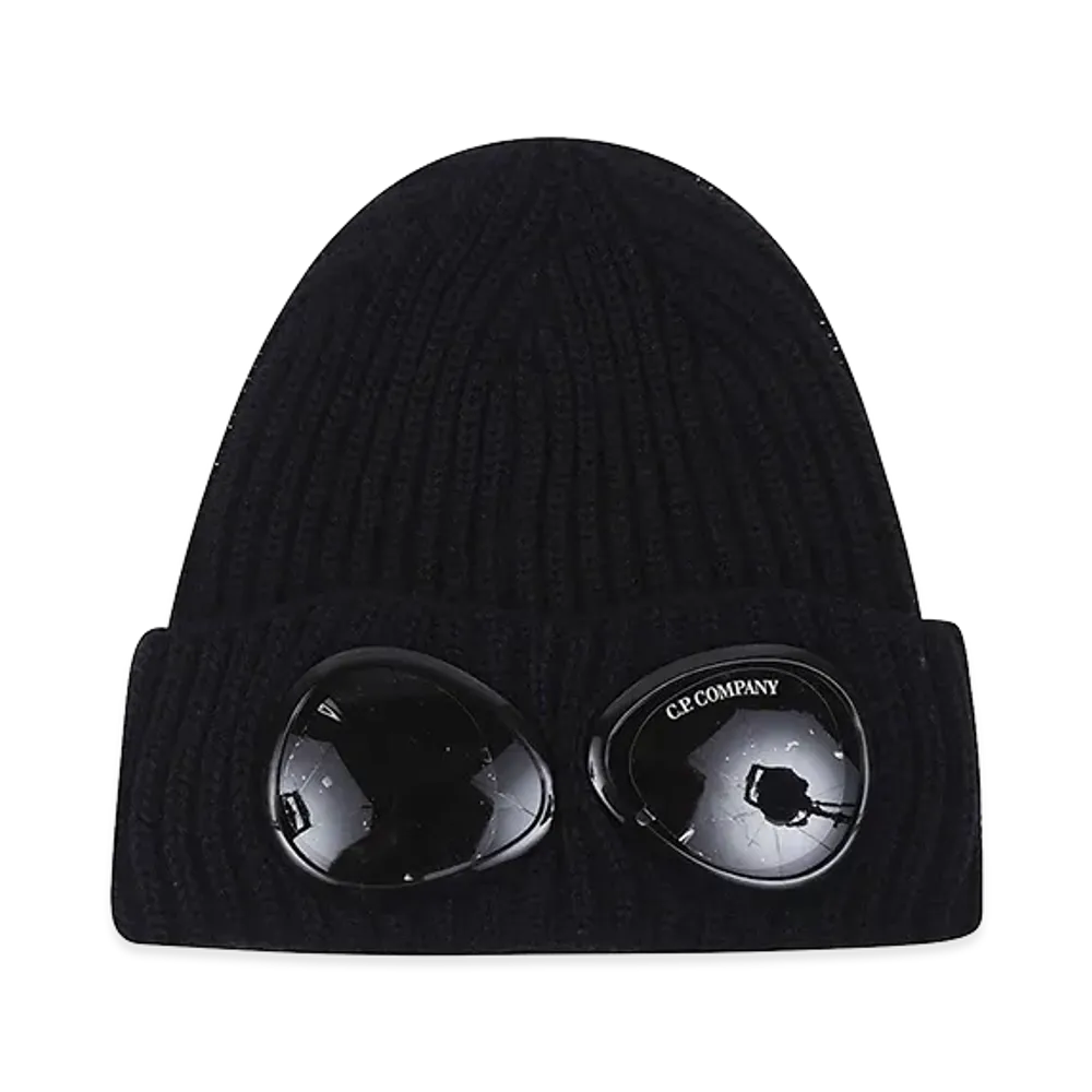 C.P. Company Accessories Knit Cap In Extrafine Merino Wool "Total Eclipse"