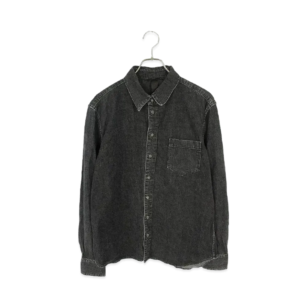Chrome Hearts Looseends Sleeve Cross Patch Cross Button Denim L/S Shirt "Black"