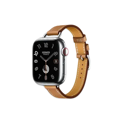Apple Watch x Hermes Series 9 (GPS + Cellular Model) Stainless 41mm and Single Tour Attelage "Gold"