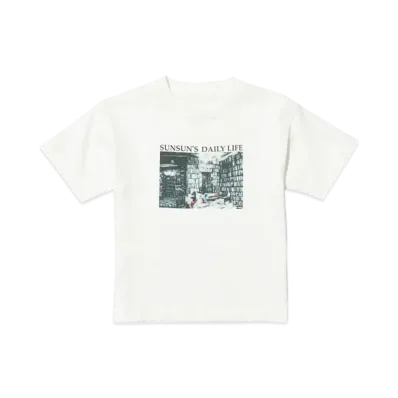 B:MING by BEAMS x PUPPET SUNSUN Kids / Fade Photo Print T-Shirt Book "OffWhite"