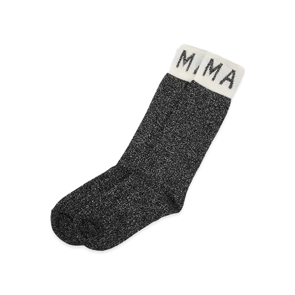 MARNI Women's Lame Crew Socks "Black"