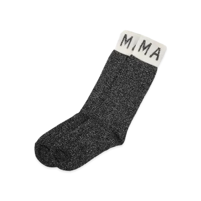 MARNI Women's Lame Crew Socks "Black"
