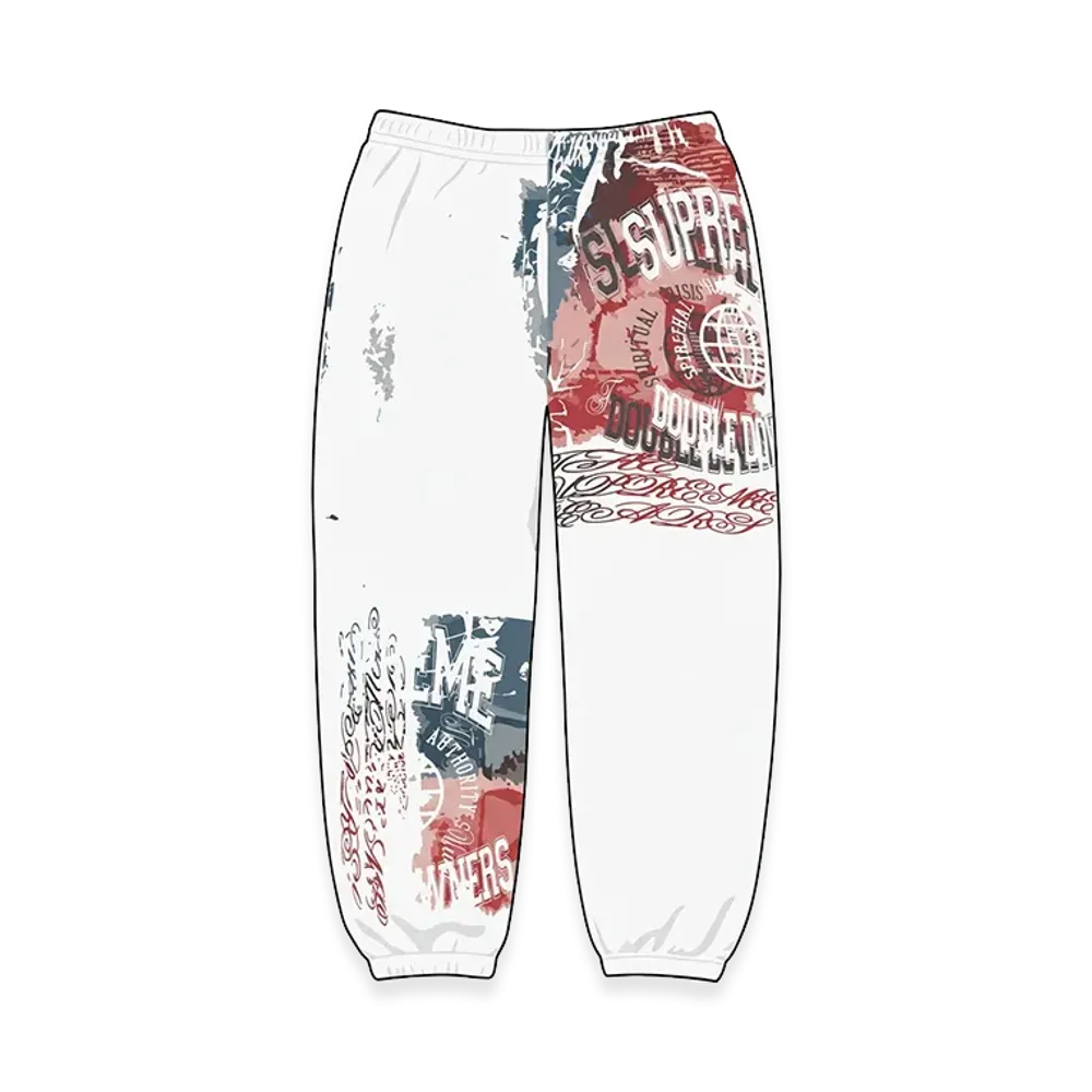 Supreme Overprint Sweatpant "White"