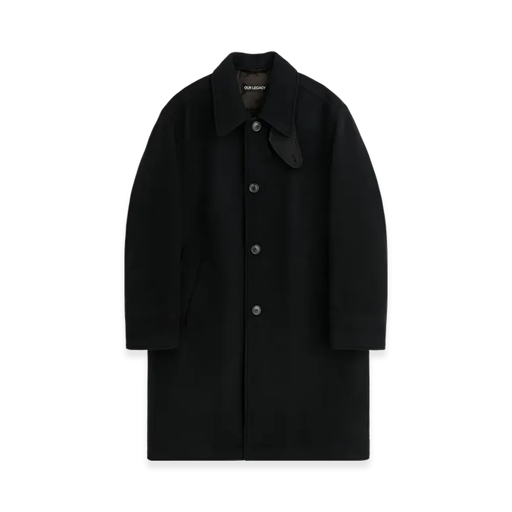 OUR LEGACY Car Coat "Black Slyly Herringbone"